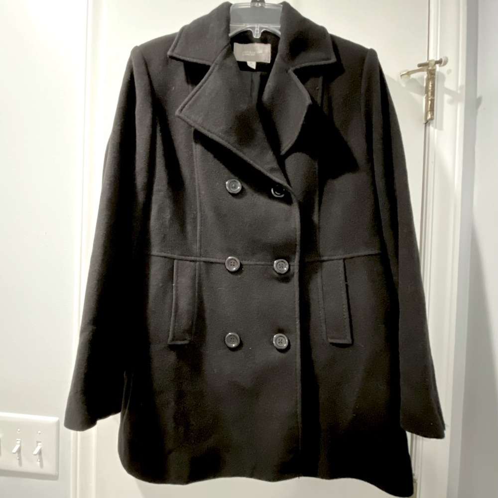 Womens Black Pea Coat Size Medium